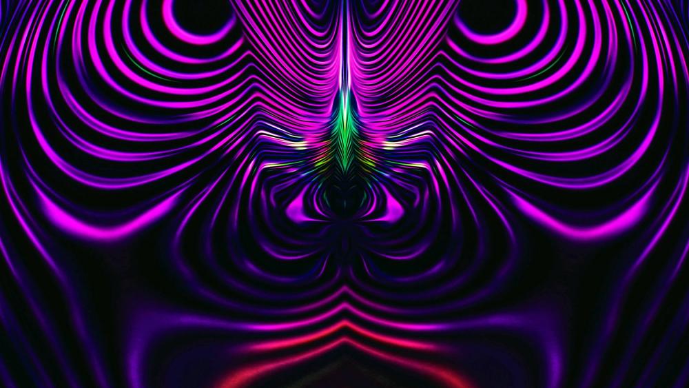 Vivid Abstract Waves in Neon Hues wallpaper