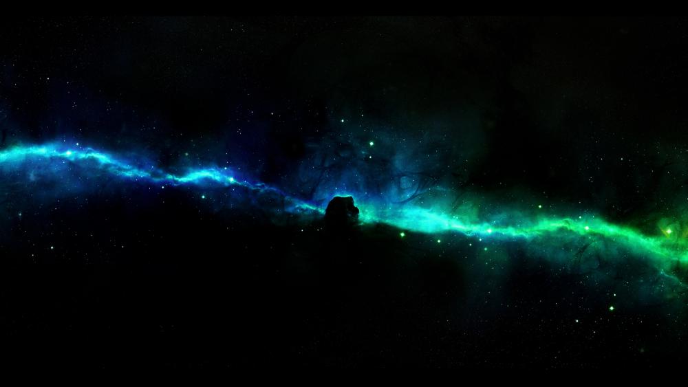 Cosmic Aurora beneath the Stars wallpaper