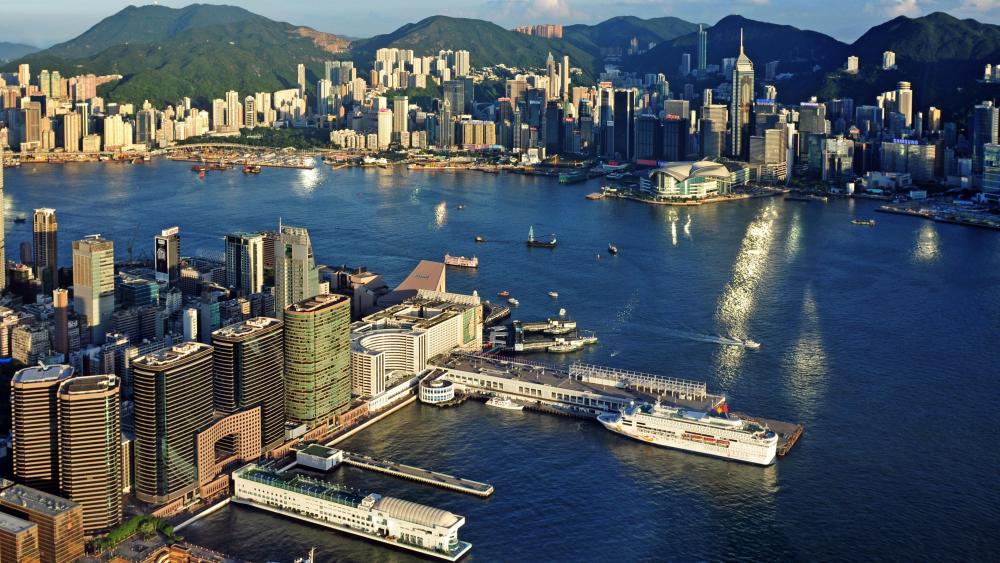Sky 100's View of Hong Kong Island wallpaper