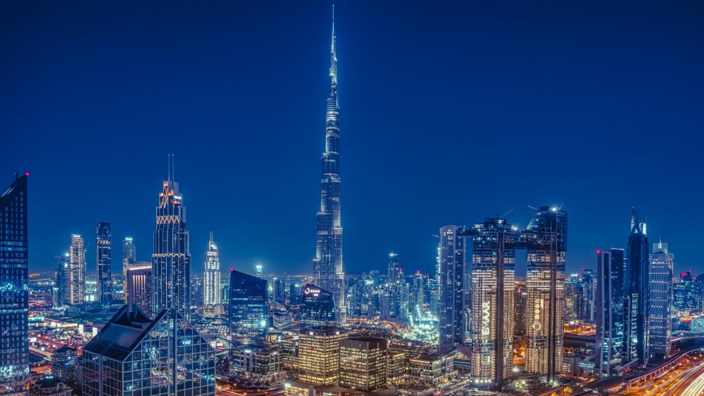 Burj Khalifa at night wallpaper