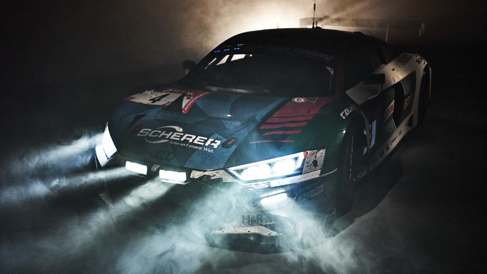 Racing Beast in Night Fog wallpaper