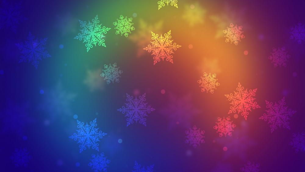 Neon Snowflakes Wonderland wallpaper