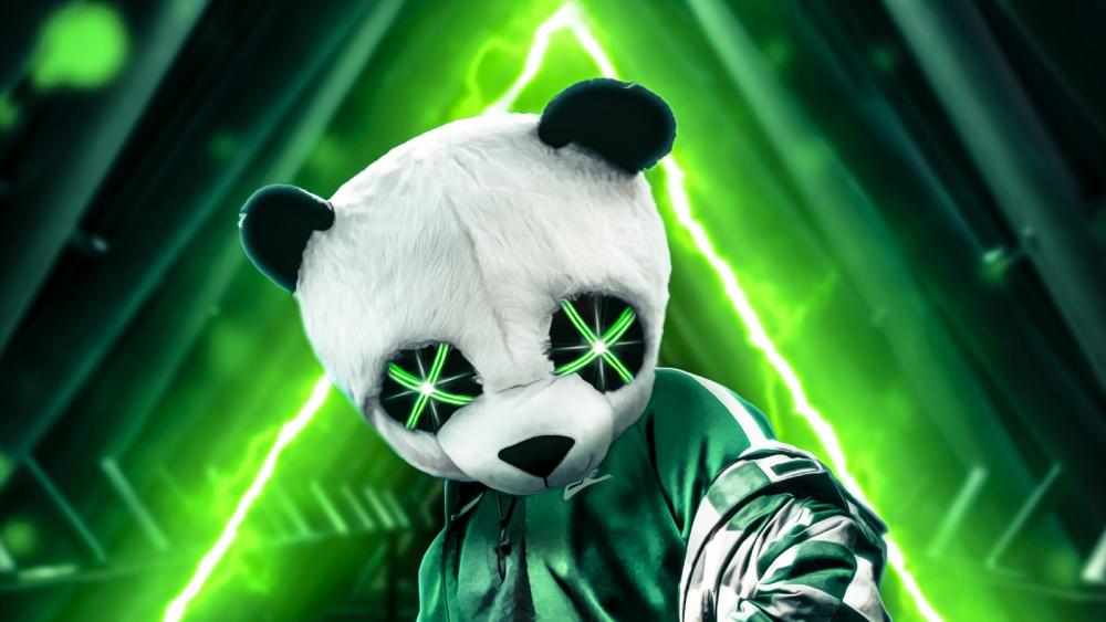 Neon Green Panda wallpaper