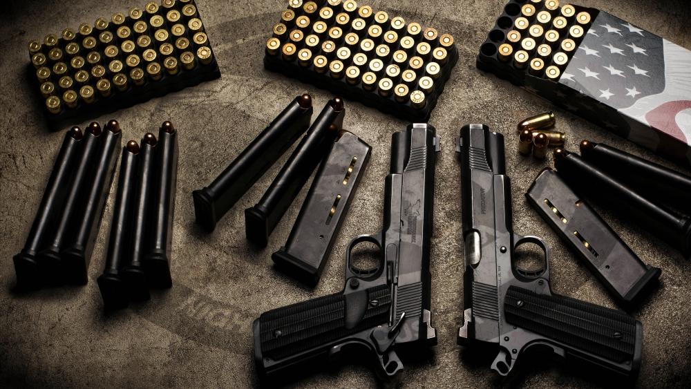 Ammunition and Firearms on Display wallpaper