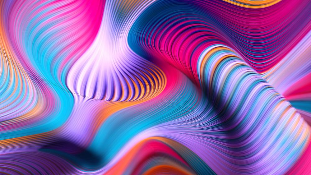 Flowing Waves of Colorful Energies 4K wallpaper