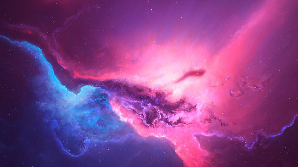 pink 3d nebula wallpaper