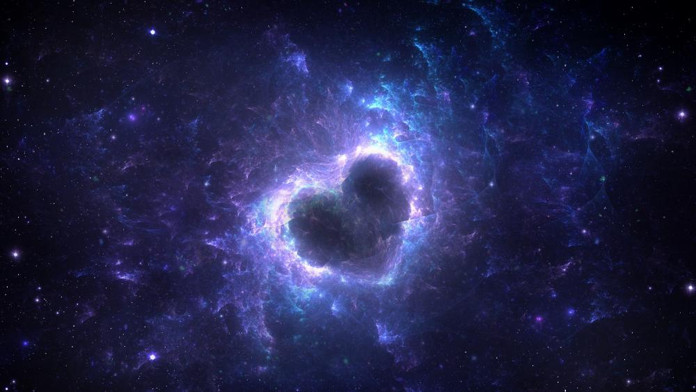 nebula heart glow wallpaper
