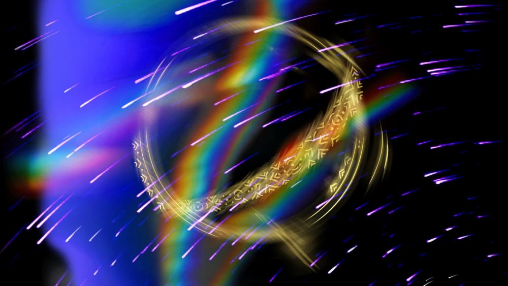 Swirling Neon Spectrum Vortex wallpaper