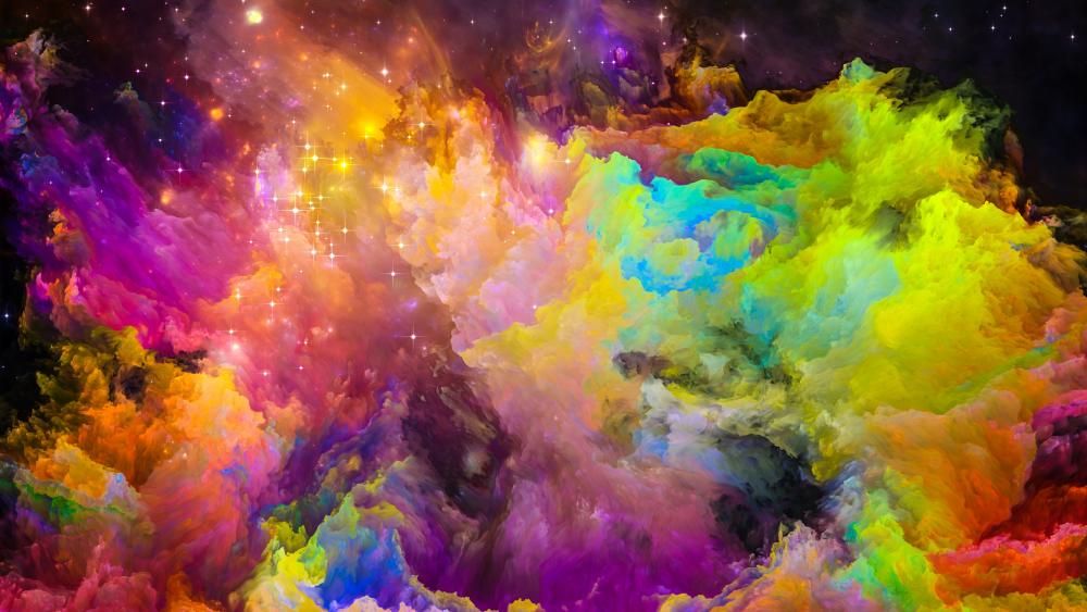 Colorful space smoke wallpaper