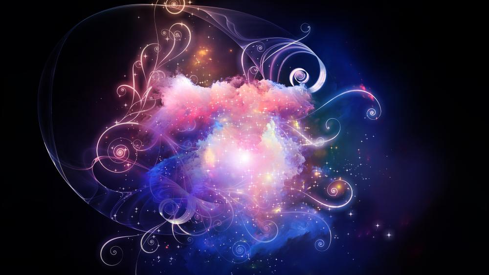 Cosmic Dance of Colorful Nebulae wallpaper