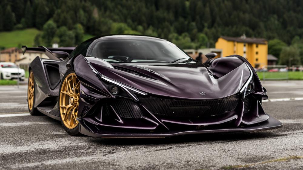 Sleek Purple Supercar Glory wallpaper