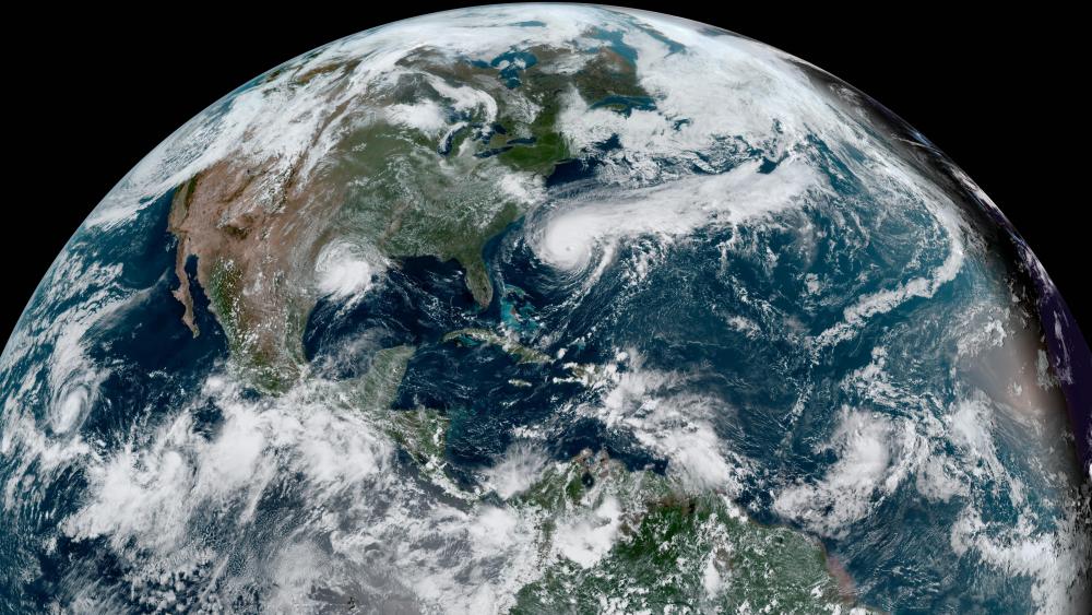 Storms in the Eastern Pacific & North Atlantic wallpaper