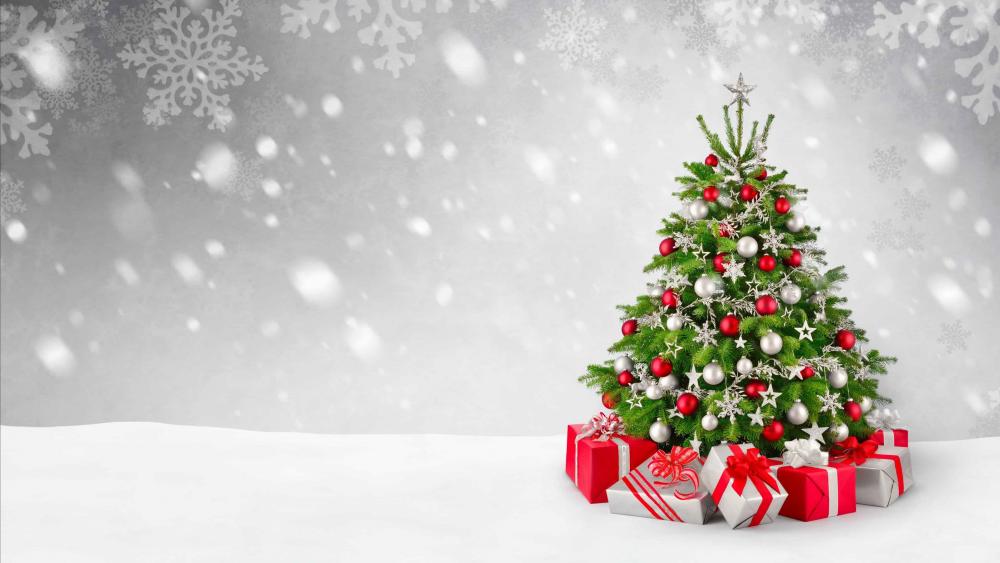 Snowy Christmas Elegance wallpaper