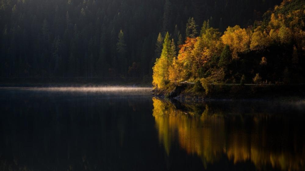 Autumn Twilight by the Lake wallpaper