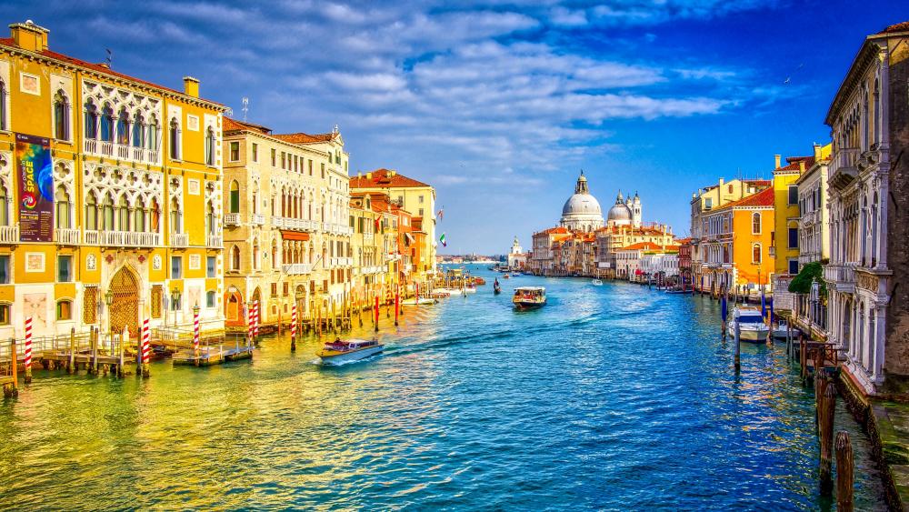 Venetian Grand Canal in Radiant Daylight wallpaper