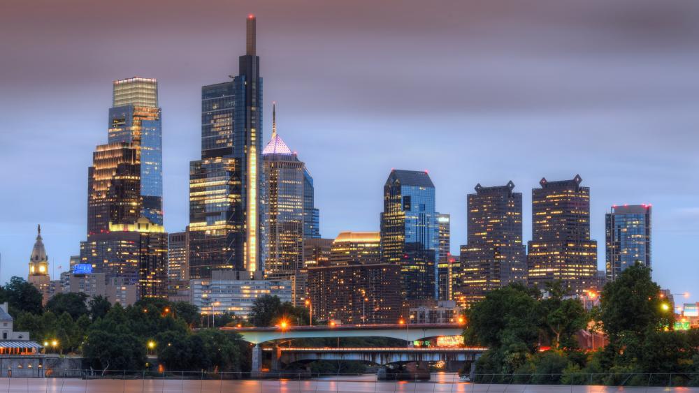Urban Nighttime Skyline in 4K Clarity wallpaper