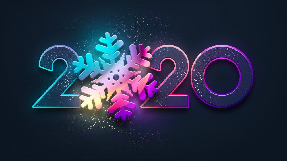Neon Glow 2020 New Year Celebration wallpaper