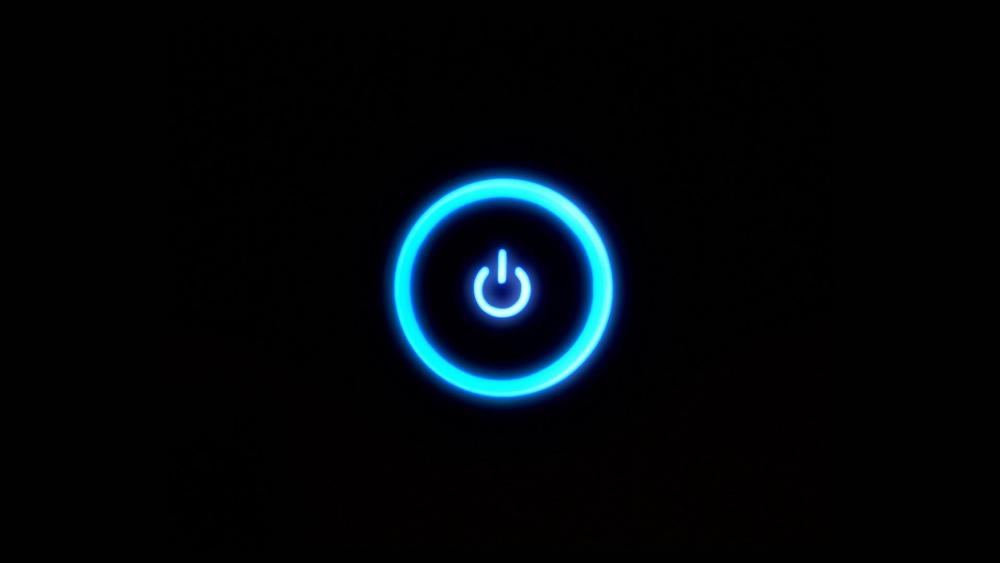 Blue Glow Power Button wallpaper