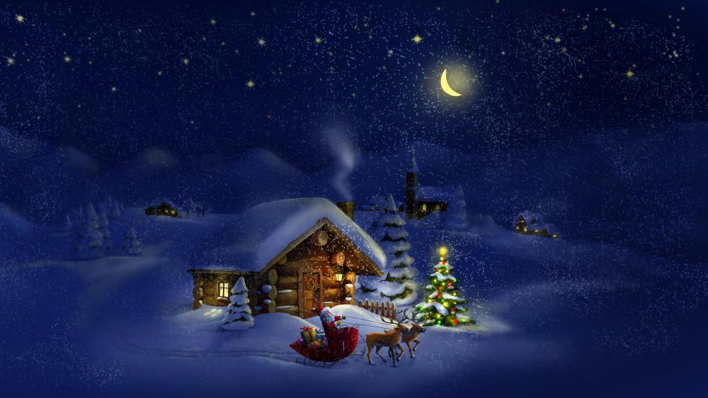 Magical Christmas Eve Sleigh Ride wallpaper
