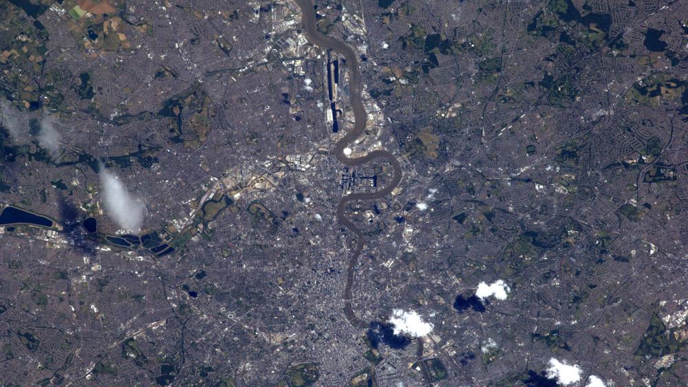 London and the Thames Viewed from ISS wallpaper