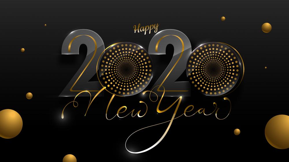 Golden Elegance 2020 New Year Celebration wallpaper