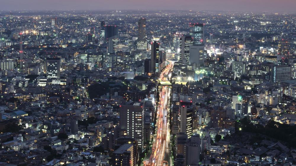 View of Route 3 of the Shuto Expressway from Roppongi Hills Mori Tower wallpaper