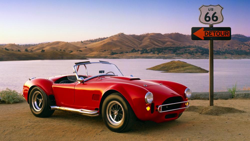Classic Roadster by the Lakeside wallpaper