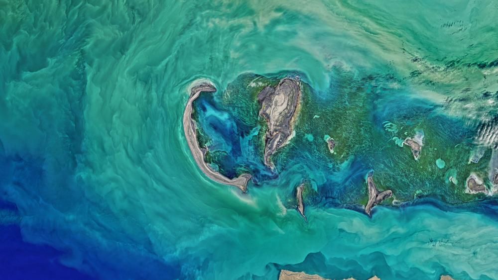 Satellite Eye on Earth: North Caspian Sea wallpaper