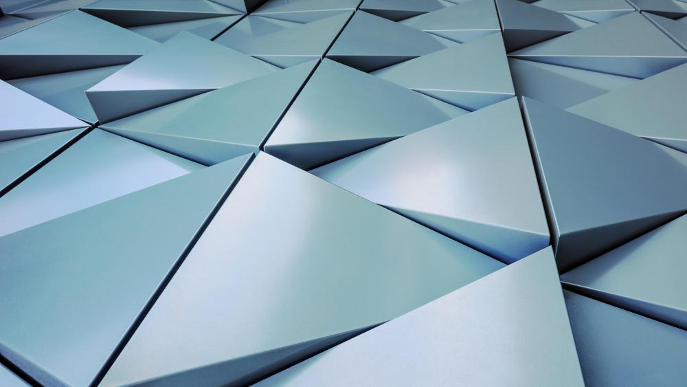 3D silver triangles wallpaper