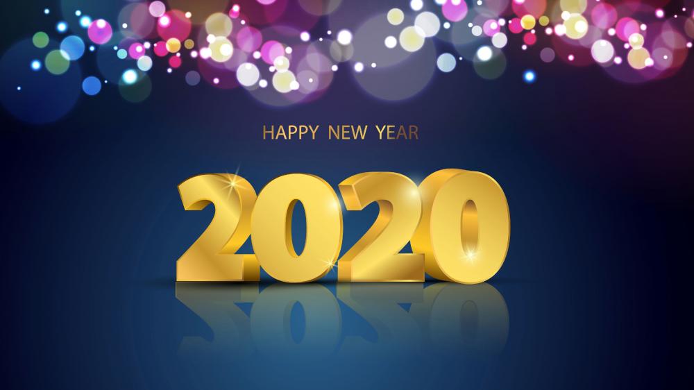 Glowing 2020 New Year Festivities wallpaper