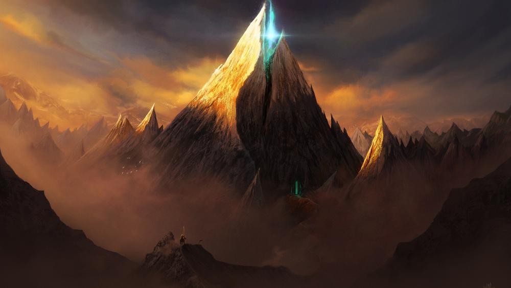 Magical fantasy mountains wallpaper