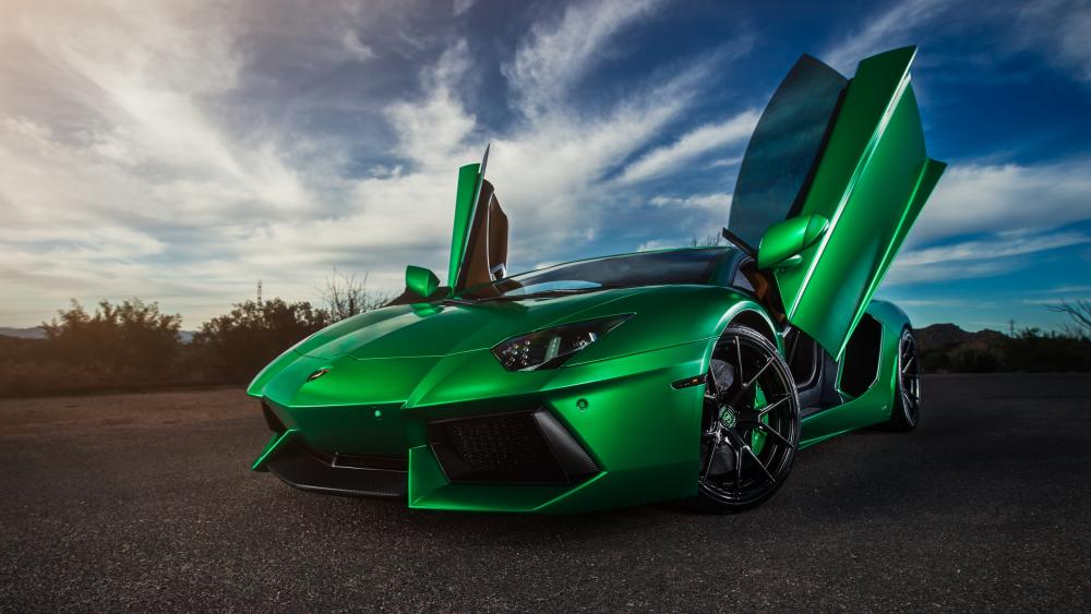 Green Lamborghini Aventador wallpaper