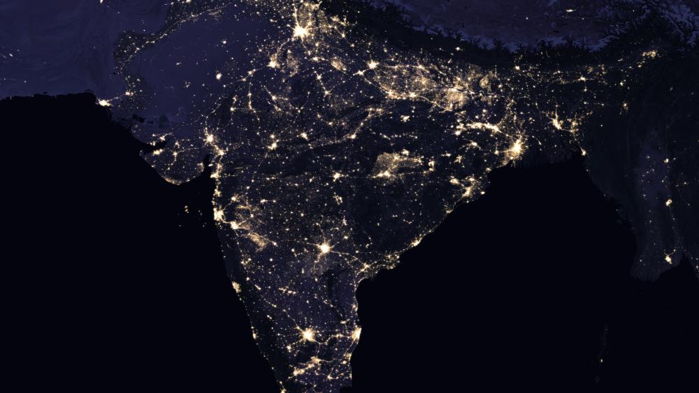 Night Lights of India, Pakistan, Nepal, Bhutan & Myanmar 2016 wallpaper