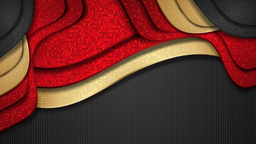 Red, gold and grey wallpaper