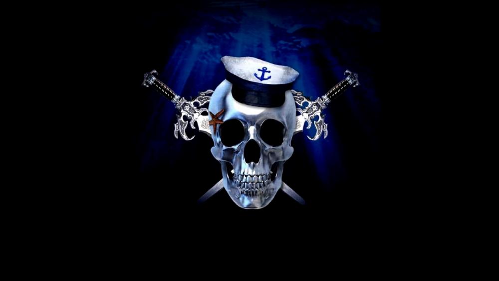 Navy skeleton wallpaper