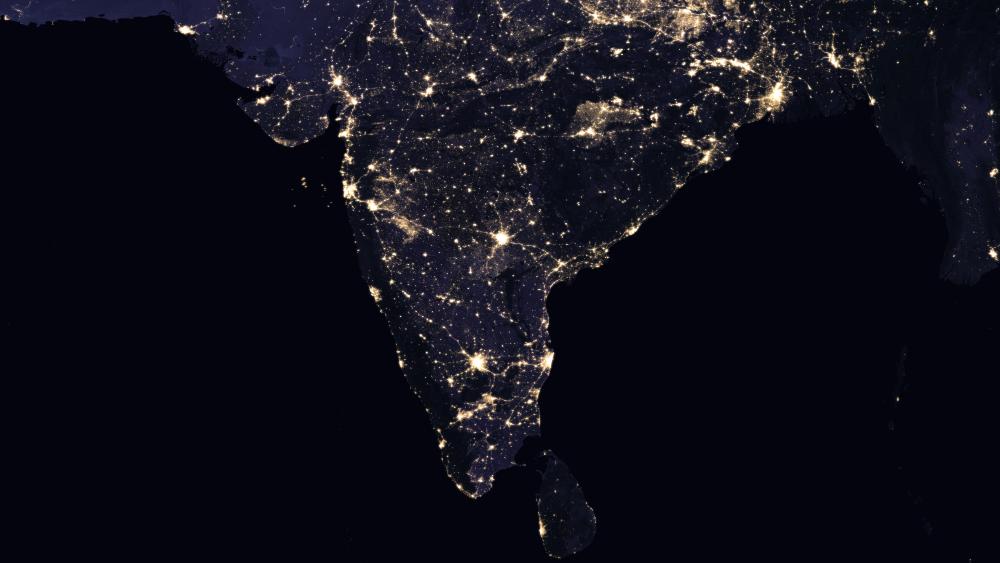 Night Lights of India & Sir Lanka 2016 wallpaper