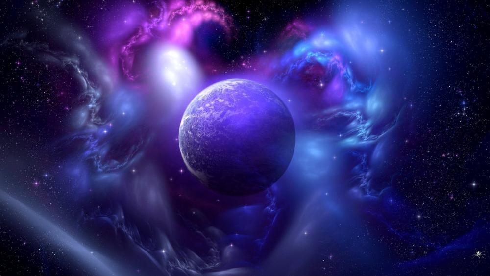 Cosmic Symphony of Nebulae and Planet wallpaper
