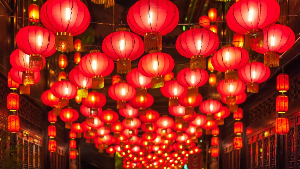 Chinese new year lanterns wallpaper