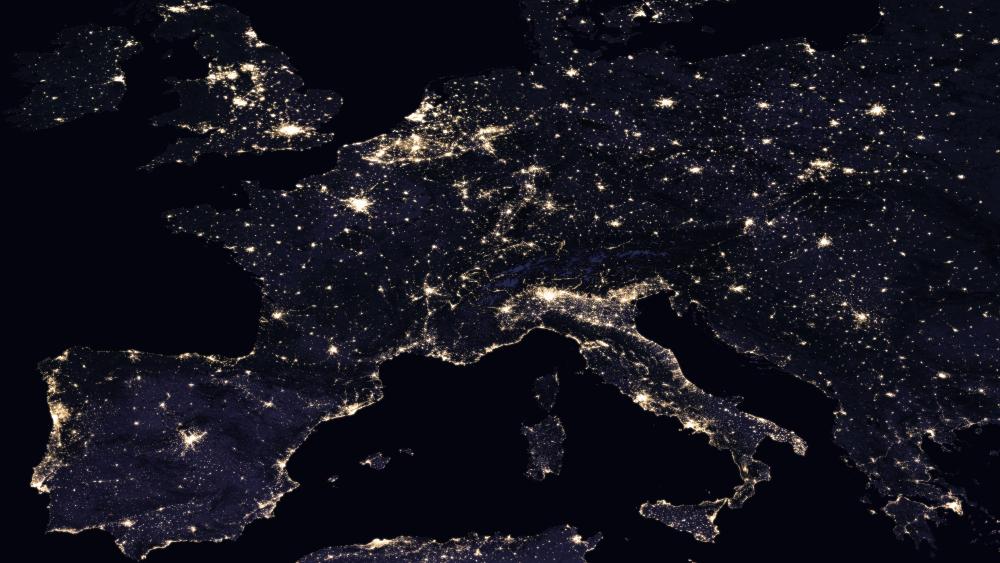 Night Lights of Southern, Western & Central Europe 2016 wallpaper