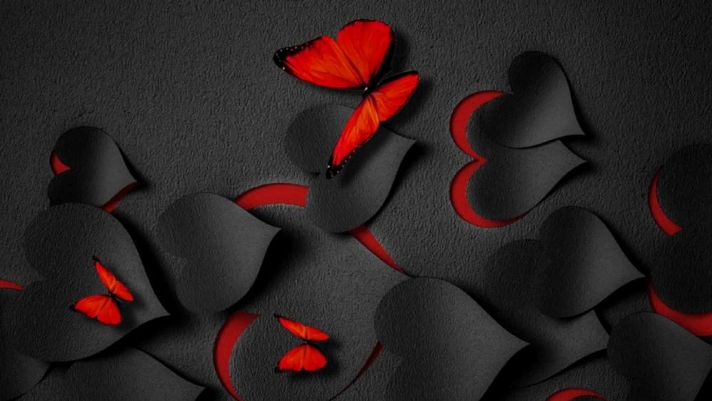 Black hearts valentine wallpaper