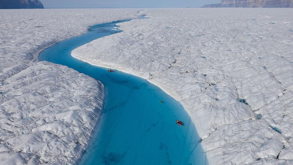 Blue River in Petermann Glacier wallpaper