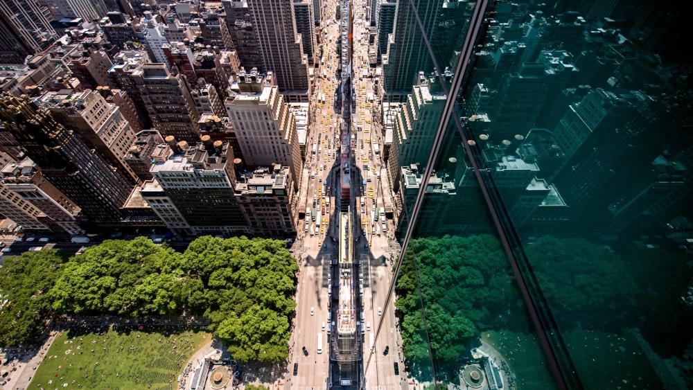 New York City aerial view wallpaper