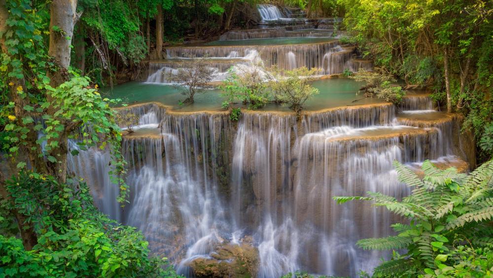 Huai Mae Kamin Waterfall, Thailand wallpaper
