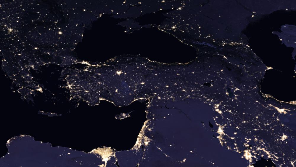 Night Lights of Turkey, Southeastern Europe & the Caucasus 2016 wallpaper