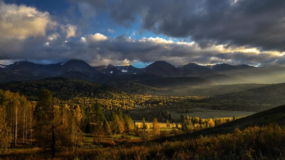Majestic Autumn Landscape in the Mountains wallpaper