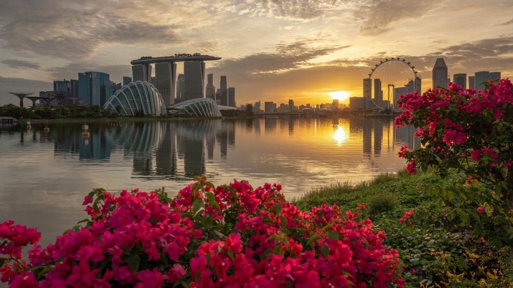 Singapore skyline wallpaper