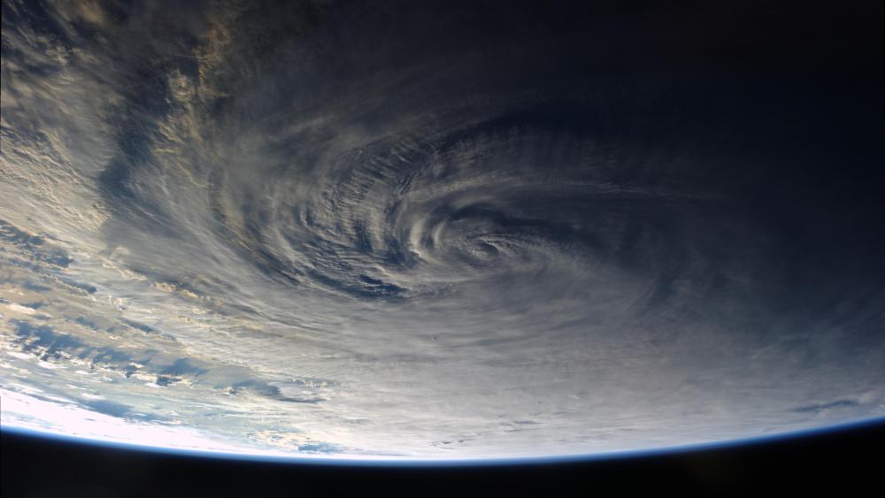 Typhoon Halong Viewed from the International Space Station wallpaper