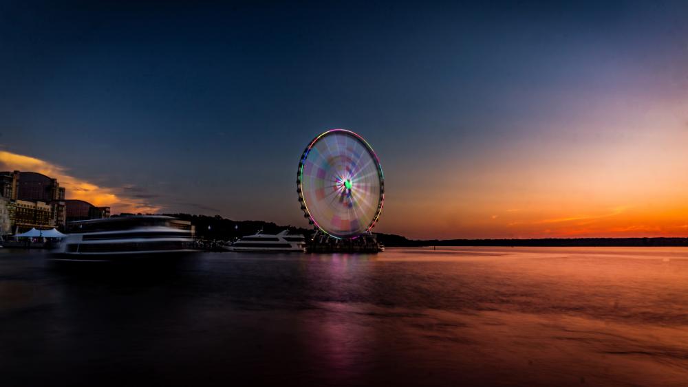 Twilight Spin at the Waterfront wallpaper
