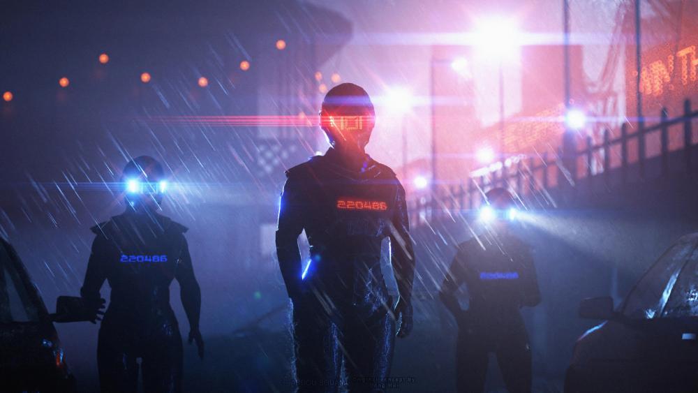 Scifi robot police wallpaper