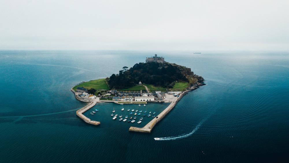 St Michael's Mount Aerial view wallpaper